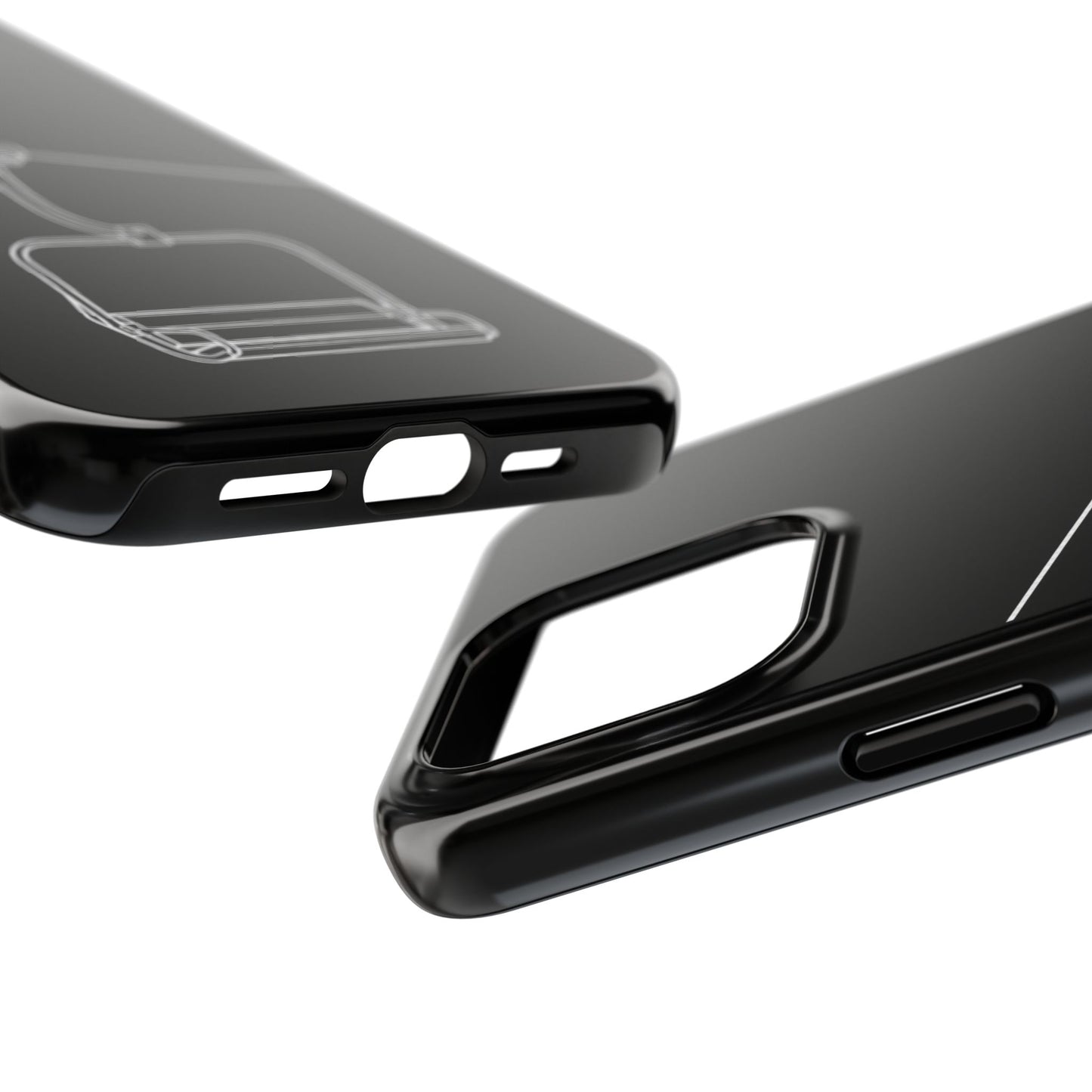 Ski Lift Line Art Tough Phone Case — Minimalist Mountain Chairlift Design