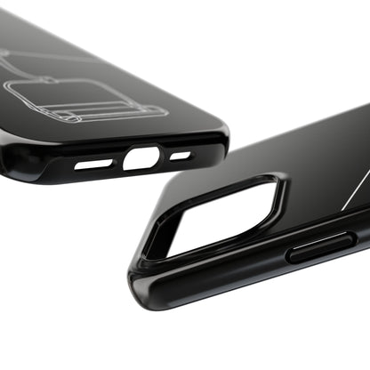 Ski Lift Line Art Tough Phone Case — Minimalist Mountain Chairlift Design
