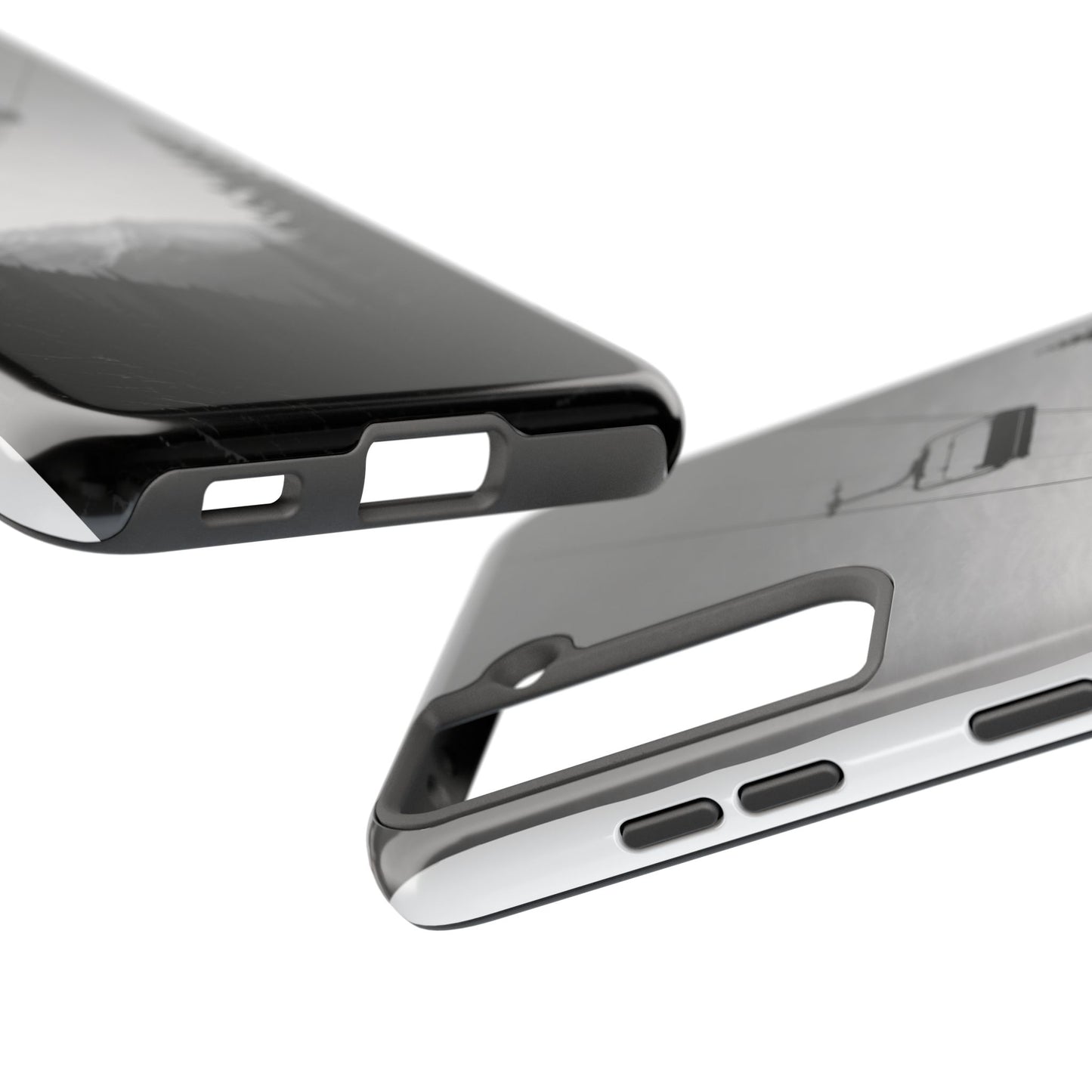 Tough Phone Case — Monochrome Mountain Ski Lift Design