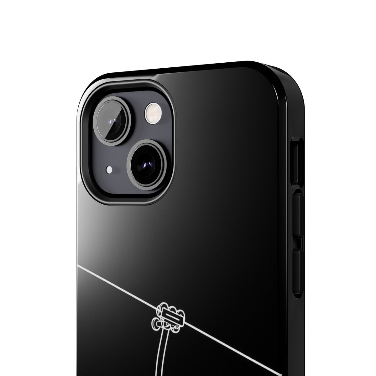 Ski Lift Line Art Tough Phone Case — Minimalist Mountain Chairlift Design