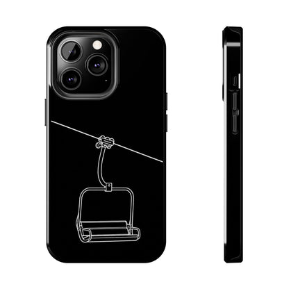 Ski Lift Line Art Tough Phone Case — Minimalist Mountain Chairlift Design