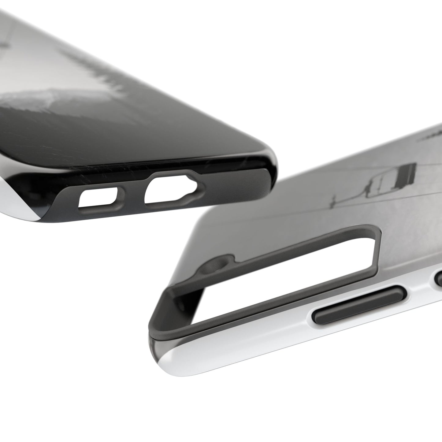 Tough Phone Case — Monochrome Mountain Ski Lift Design