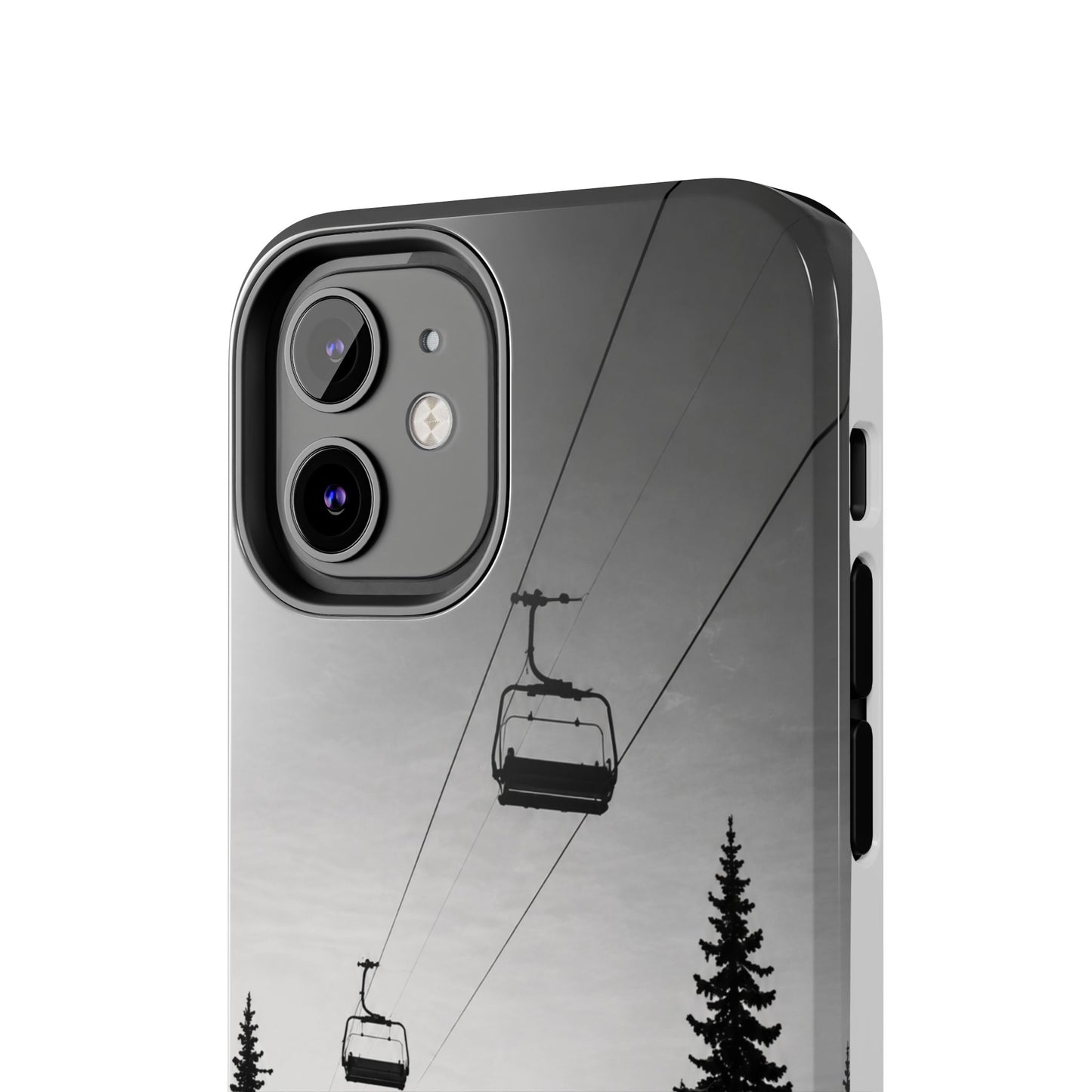 Tough Phone Case — Monochrome Mountain Ski Lift Design