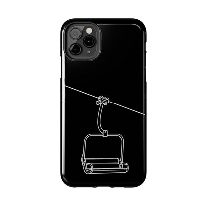 Ski Lift Line Art Tough Phone Case — Minimalist Mountain Chairlift Design