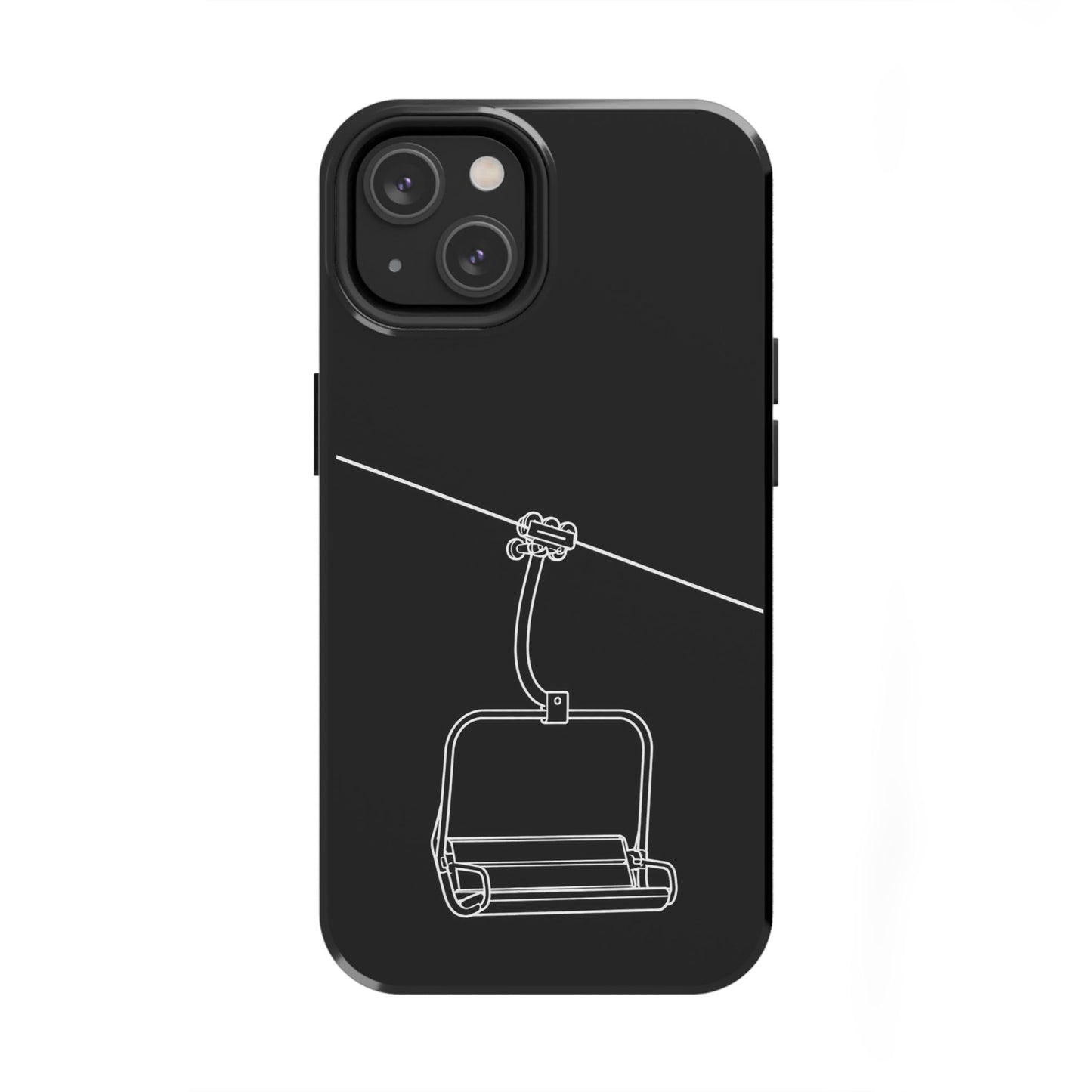 Ski Lift Line Art Tough Phone Case — Minimalist Mountain Chairlift Design