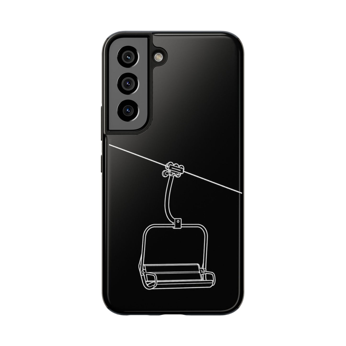 Ski Lift Line Art Tough Phone Case — Minimalist Mountain Chairlift Design