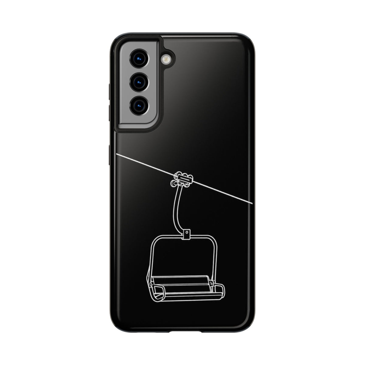 Ski Lift Line Art Tough Phone Case — Minimalist Mountain Chairlift Design