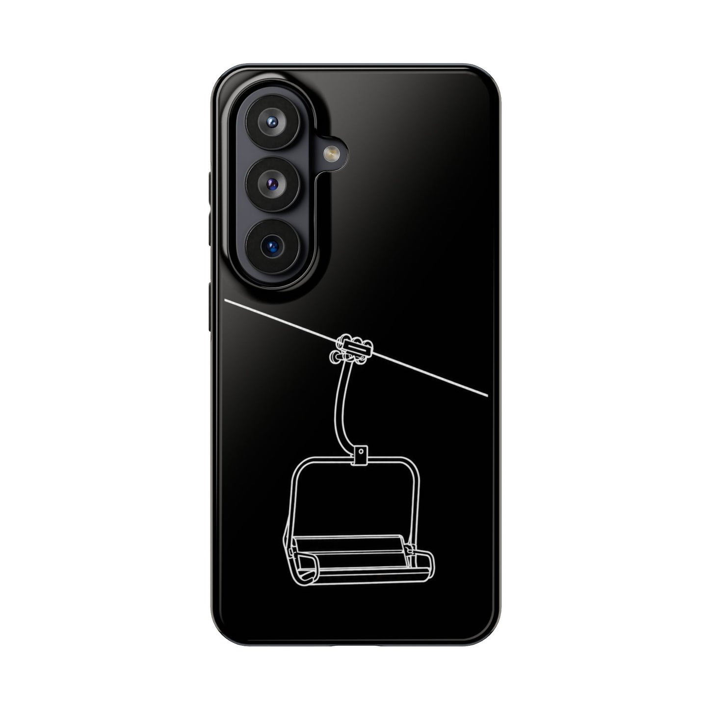 Ski Lift Line Art Tough Phone Case — Minimalist Mountain Chairlift Design