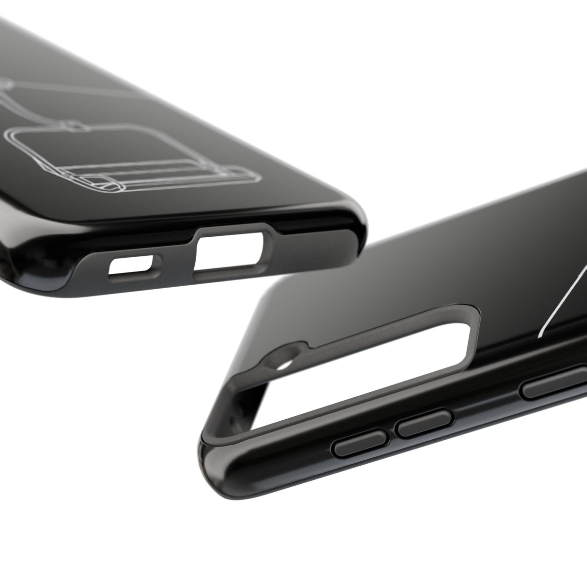 Ski Lift Line Art Tough Phone Case — Minimalist Mountain Chairlift Design