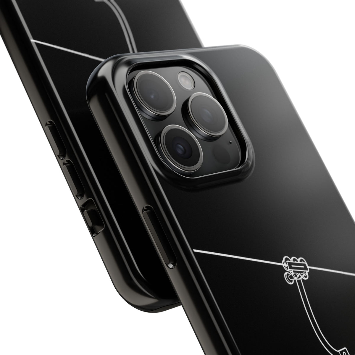 Ski Lift Line Art Tough Phone Case — Minimalist Mountain Chairlift Design