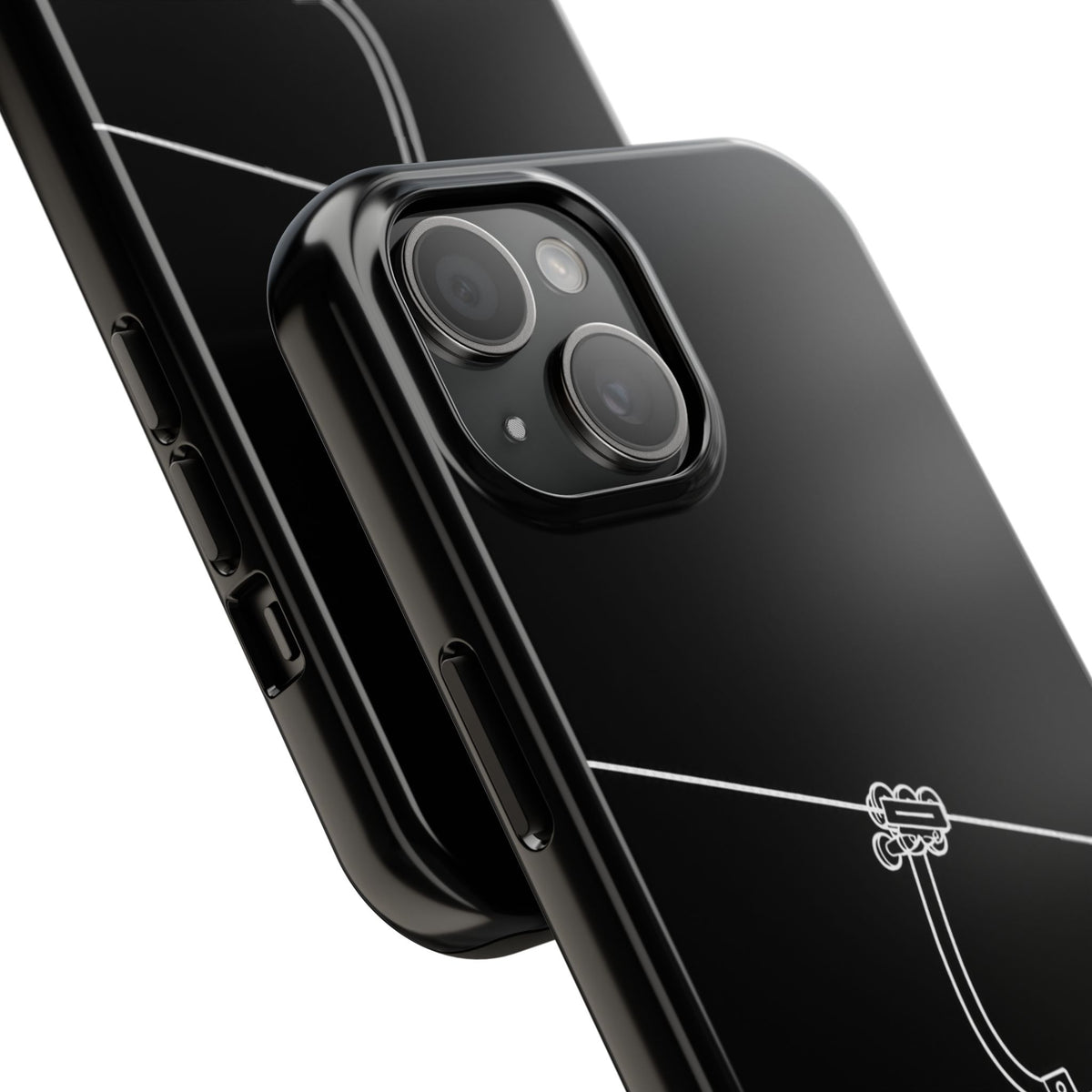 Ski Lift Line Art Tough Phone Case — Minimalist Mountain Chairlift Design