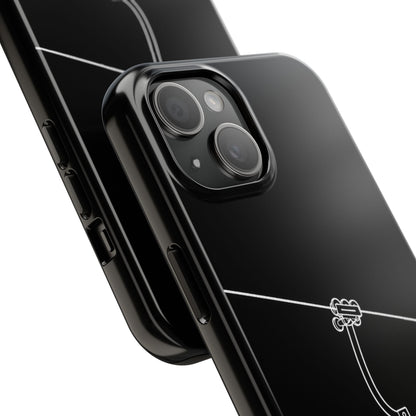 Ski Lift Line Art Tough Phone Case — Minimalist Mountain Chairlift Design