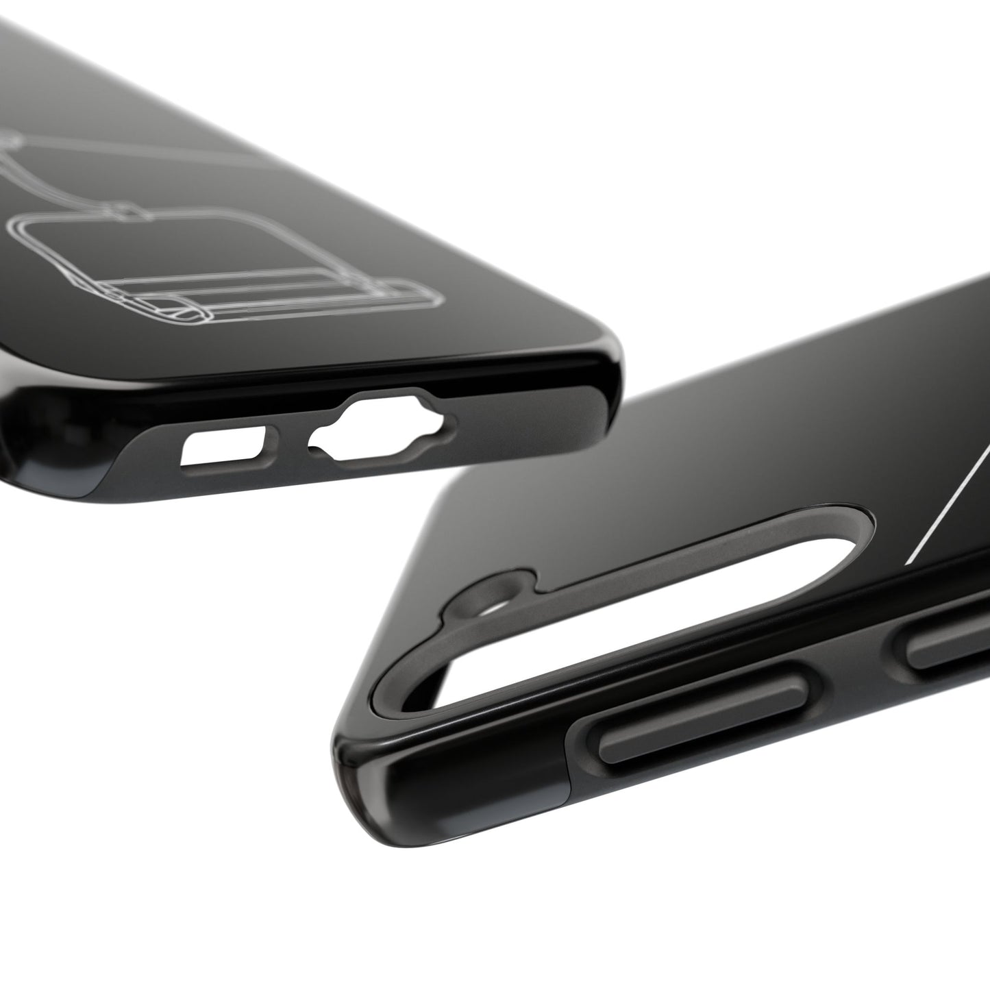 Ski Lift Line Art Tough Phone Case — Minimalist Mountain Chairlift Design
