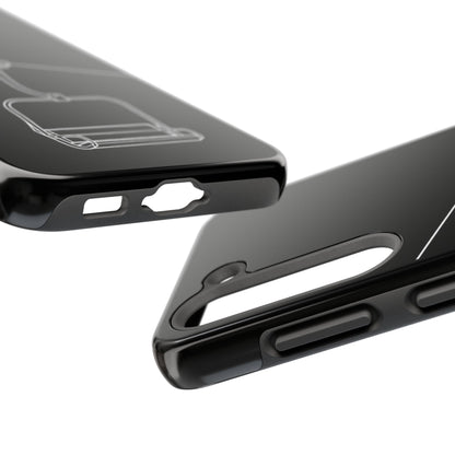 Ski Lift Line Art Tough Phone Case — Minimalist Mountain Chairlift Design