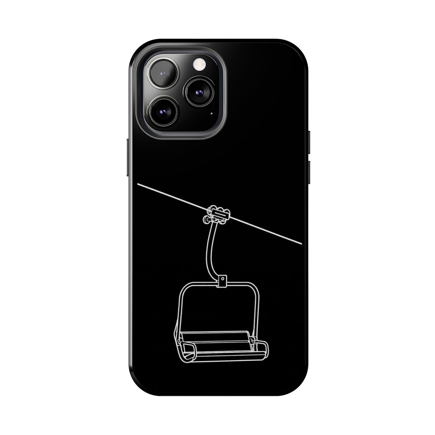 Ski Lift Line Art Tough Phone Case — Minimalist Mountain Chairlift Design