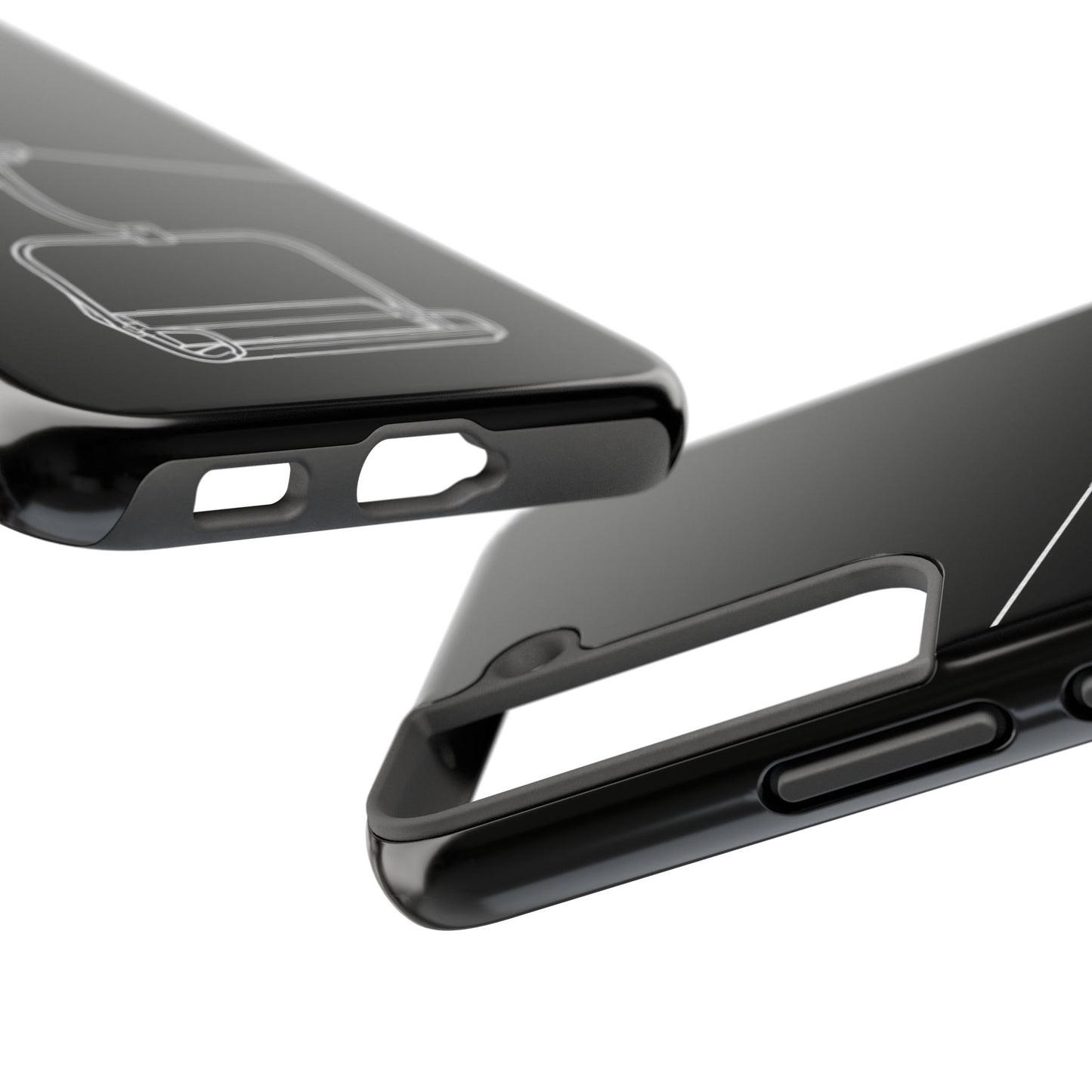 Ski Lift Line Art Tough Phone Case — Minimalist Mountain Chairlift Design