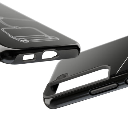 Ski Lift Line Art Tough Phone Case — Minimalist Mountain Chairlift Design
