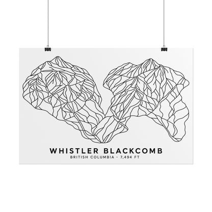 Whistler Blackcomb Ski Resort Poster display mockup